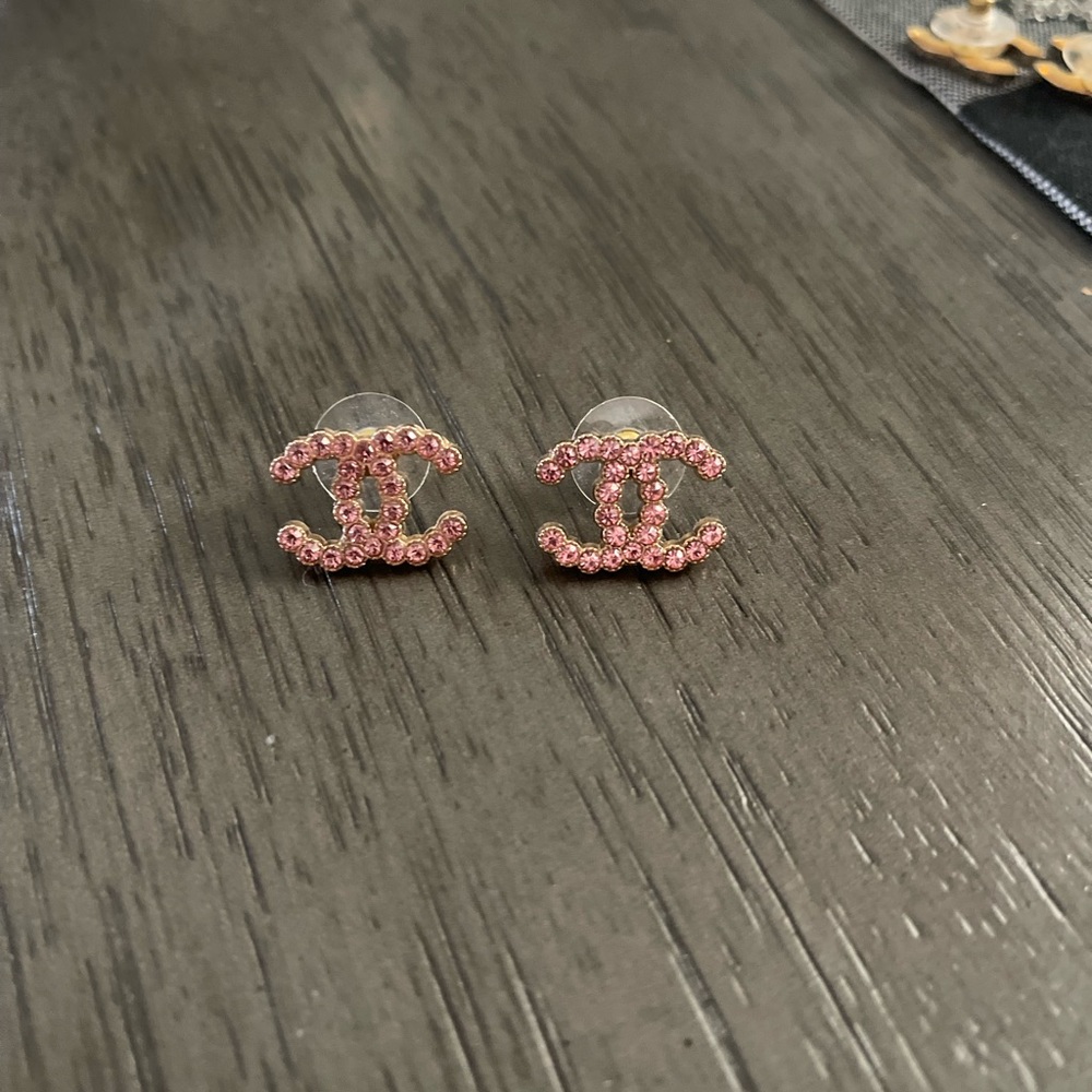 Chanel button earrings